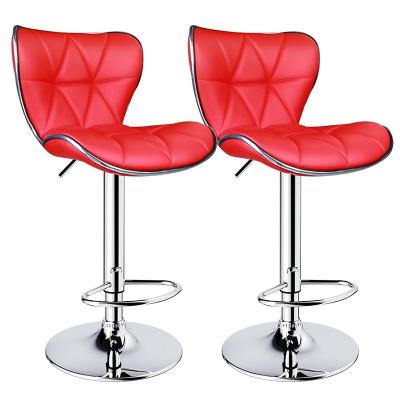 China Factory Price Modern Sale Cheap High Quality Red Leather Colorful Bar Stool For Dining Room Home Furniture for sale