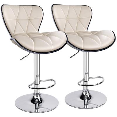 China Modern Luxury Hot Sale Chrome Steel Base White Bar Stools Bar Chair Umpire Chair For Bar Bar Table Living Room Furniture for sale