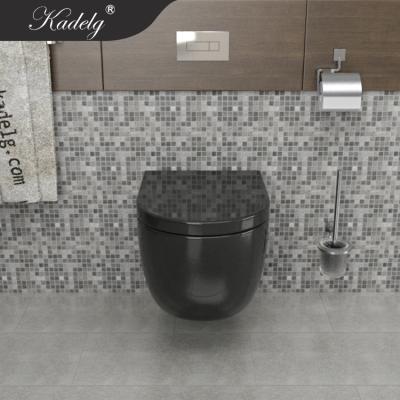 China Hidden Cistern China Sanitary Ware Black Wall Faced Toilet For Sale for sale