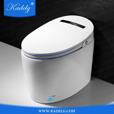 China Automatic Operation European Bathroom Floor Standing Intelligent Toilet With Feet Touch for sale