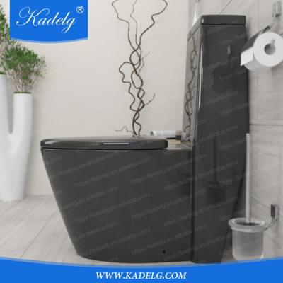 China Double-flush Made In China Ceramic Toilet Black One Piece Color For Modern Bathroom for sale