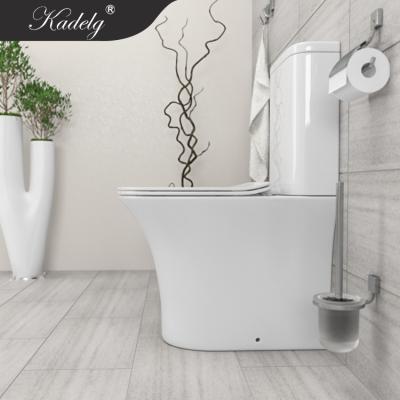 China Dual-Flow Rimless Modern Bathroom Ceramic WC Two Piece Toilet for sale