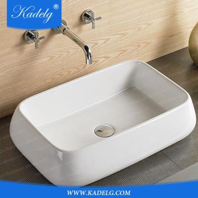 China Modern Rectangular Unique Design Bathroom Sink Ceramic Basin for sale