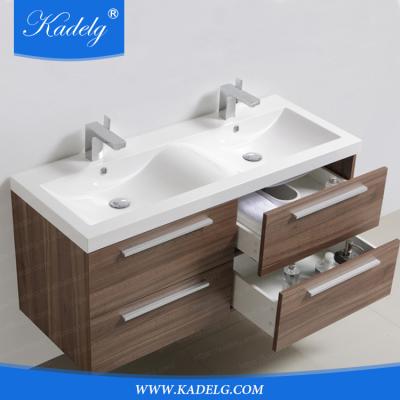 China Modern Functional Porcelain Double Bowl Bathroom Sinks for sale