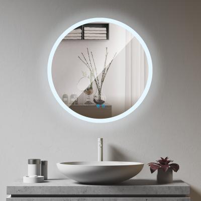 China Magnifying LED Vanity Mirrors With Wall Mount Circle Acrylic Framed Mirrors For Living Room And Make Up for sale