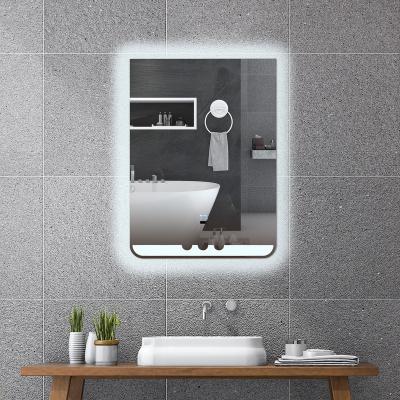 China Magnifying Bath Mirrors With Smart Hand Sweep Sensor For Apartment Bathroom Frameless Mirror With 3 Options Of LED Lights for sale