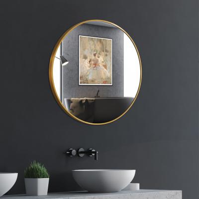 China Hotel Magnifying Mirror Metal Framed Wall Mount With Gold SUS304 Bathroom Mirror for sale