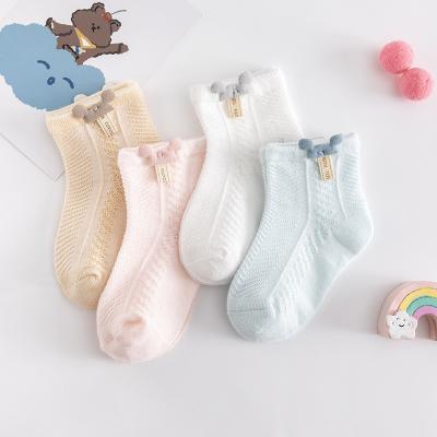 China Hot Selling QUICK DRY Solid Color Toddler Kids Comfortable Socks Baby Mesh Summer Socks Cotton Infant Short Tabi Breathable Cartoon Cute Animal for sale