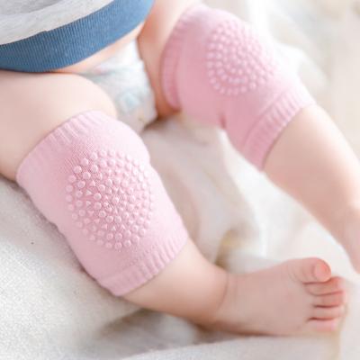 China Cotton Baby Customized Knitted Baby Knee Support Anti Slip Crawling Knee Pad for sale