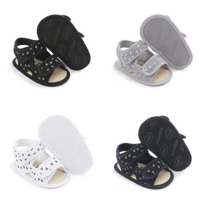 China Summer Hot Sale Flat Cute Design Cotton Fiber First Walker Baby Boy Sandals Infant Shoes for sale