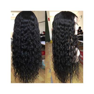 China Deep Wave Hd High Quality Lace Front Wig 100% Black Virgin Straight Human Hair Wig for sale