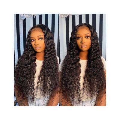 China Deep Wave High Quality Hd Service Lace Front Wig 100% Black Virgin Hair Wig for sale