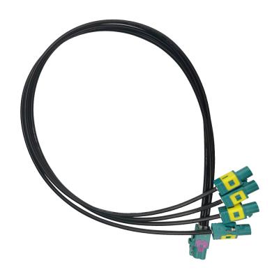 China Código 4 do Pin Z do cabo coaxial 4 do carro de bronze mini FAKRA em 1 50 ohms à venda