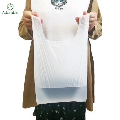 China 100% Biodegradable Plastic T-shirt Shopping Bag Customer Handled Bags for sale