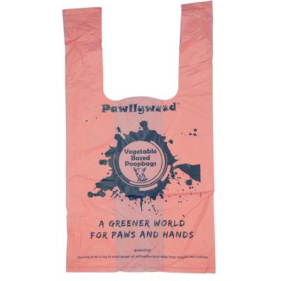 China Waterproof And Easy To Use Sustainable 100% Biodegradable T Shirt Dog Poop Bags Accept Custom Made for sale