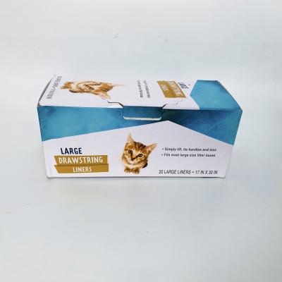 China Plastic Biodegradable Drawstring Cat Litter Box Liner Cat Waste Bag for sale