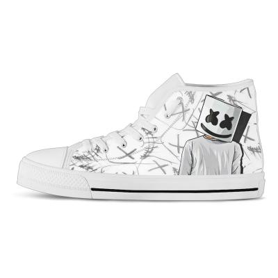 China Fashion Trend Fashion Funny Casual Shoes For High Top Lightweight Breathable Shoes With Printed Mens Womens Sneakers With Popular Design for sale