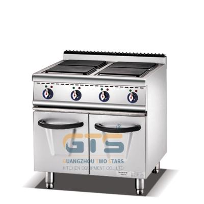 China New Fashion Restaurant Hotel Supplies Gas Commercial Kitchen Equipment With Cabinet Electric 4 Hot Plate with Oven for sale