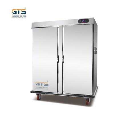 China Commercial Double Door Mobile Food Warming Cabinet with 22 layers kitchen stainless steel 2 doors Movable Hot air convection for sale