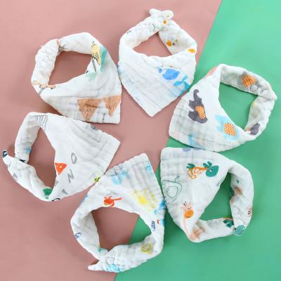 China 100% Machine Made Infant Bibs Cartoon Printing Triangle Cotton Baby Bibs For Summer for sale