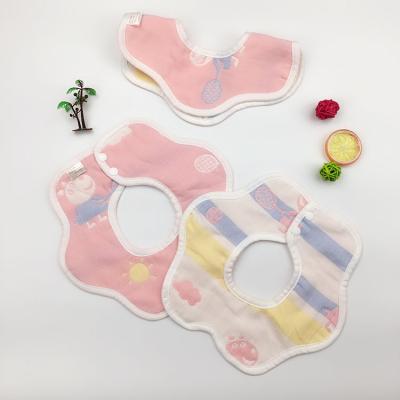 China Machine Made Floral Rotating 100% High Density Cotton Infant Bibs Baby Bibs For Consumption for sale