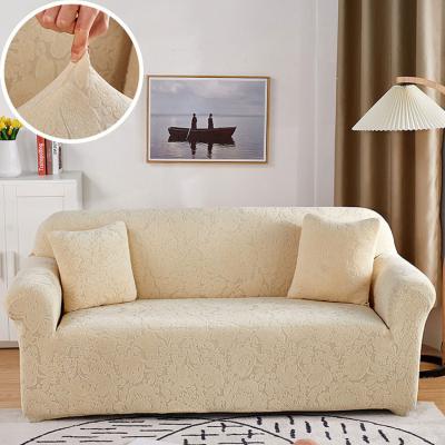 China Simple Sofa Cover Thickening Plain Elastic Die-Cut Polyester Anti-Slip Home Decoration Home Protection for sale