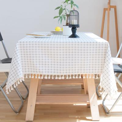 China European Rectangle Lattice Dining Table Waterproof Easy To Clean Table Cloth For Home for sale