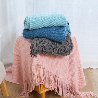 China Simple Modern Factory Direct Selling Plain Warm Comfortable Soft Tassels Skin-Friendly Blankets for sale