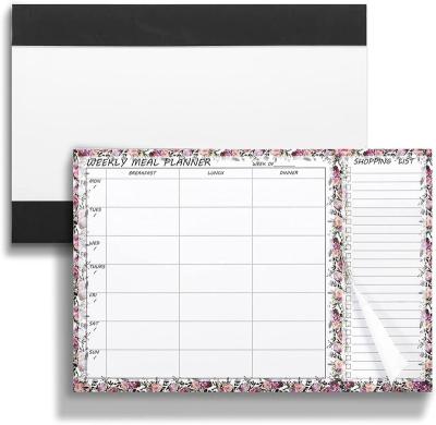 China Weekly Loose-Leaf Meal Planning Calendar Grocery List Magnet Memo Pad for sale