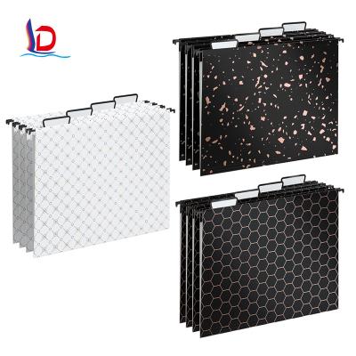 China Promotion\Business\School\Office Stationery Folder Foil Stamping Process Adjustable Cut Tabs 3 Geometric Design Hanging Folders for sale