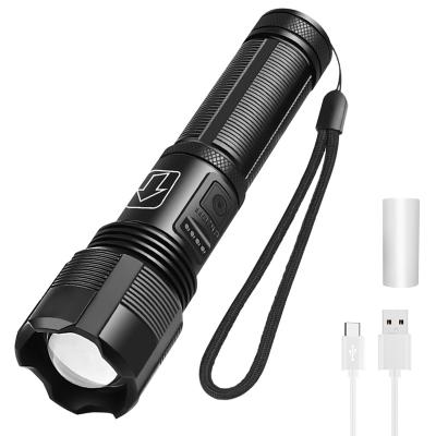 China High Brightness Zoomable Flashlight 2022 Lumens Flashlight Beam Zoomable Range Torches New 2000 Charging Display Power Indicator Waterproof Rechargeable Design Long Torches for sale