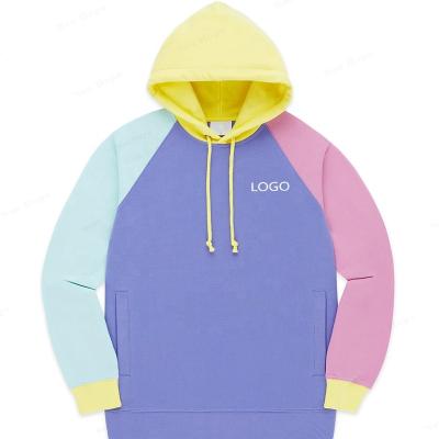 China 100% Unisex Hoodies Mens Raglan Sleeve Hooded Sweatshirts Color Block Hoodie Vendor Fashion Streetwear Designer Anti-wrinkle Cotton Unisex Hoodies for sale