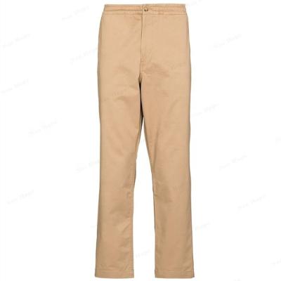 China Wholesale Custom Stretch Cotton Khaki Cotton Vintage Twill Pants Men's Logo Slim Fit Drawstring High Waist Anti-Wrinkle Nylon Men's Casual Pants for sale