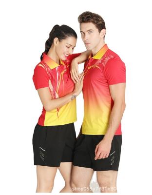 China Sets Custom Design Breathable Quick Dry Badminton T Shirt Table Tennis Uniform for sale