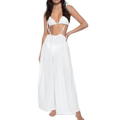 China Newest Breathable Sexy Beach Women's Swimwear White Soft Elastic Fabric Tulle Summer Spoke Long Skirt Beach Dresses for sale