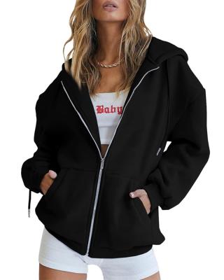 China Custom Essential Hoodie QUICK DRY Sweatsuit Autumn Plain Women Zipper Hoodie Coat Graphic Full Face Zipper Hoodie for sale