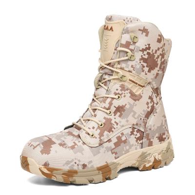 China Brown Black Oxford Durable Waterproof Camouflage High Green Rubber Combat Tactical Boots for sale