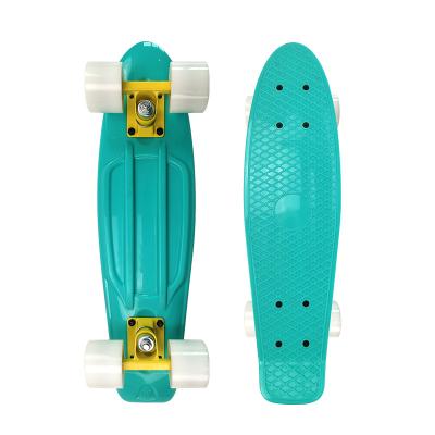 China 2021 Youth 22 Inch Skate Board Penny Board Plastic Skateboard Complete Mini Deck Fish White for sale