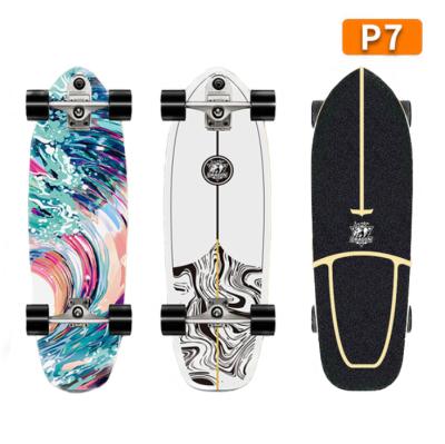 China Wholesale 4 wheel youth LAIER truck P7 maple suft skate surf wooden skateboard for sale