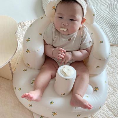 China Soft PVC Inflatable Seat Learning Eating Dinner Chair Bathing Stool Baby Sofa for sale