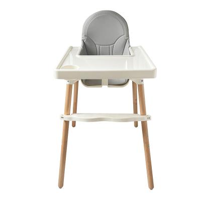 China Safety baby dining chair adjustable wooden highchair baby feeding umpire chair for dining for sale