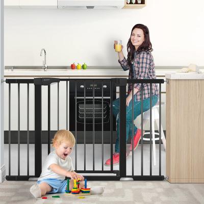 China Eco-freindly Custom Metal Fence Gate Baby Safety Lock Gate Temporary Stair Extension Baby Game Gate for sale