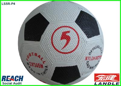 China Awesome Classic Black And White Soccer Ball With Nylon Winded Bladder for sale