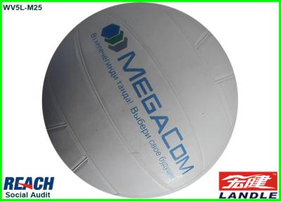 China Custom Made Rubber Inflatable Size 5 Volleyball Beach Ball , White for sale