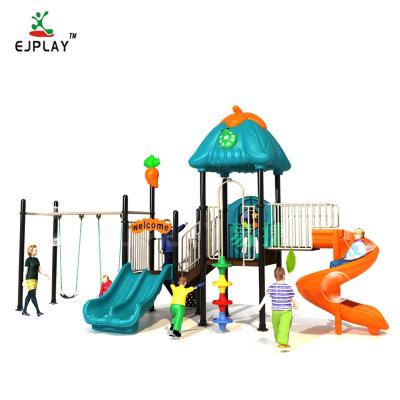 China Famous Outdoor Playground Amusement Park Kids Outdoor Play Kids Slide With Swing Set for sale