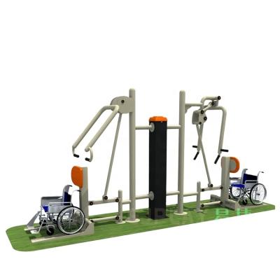 China Galvanized Steel Double Sit Disable Fitness Equipment For Adult In Outdoor Fitness Device Used In Public Park And Community for sale