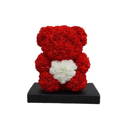 China Pe 25CM Heart Bear Wedding Party Decoration Flower 40cmRose Valentine Girlfriend Anniversary Gift Foam Bear for sale