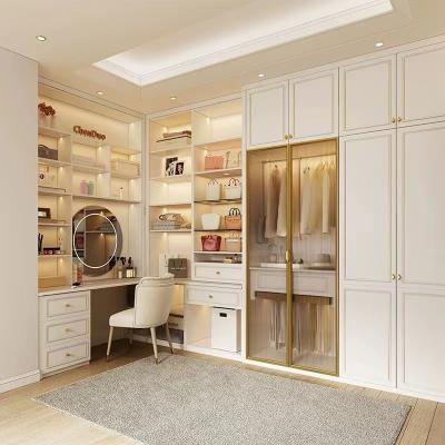 China Customized Walk In Wardrobe Units Small Closet Melamine Wood for sale