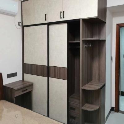 China Factory MDF Wooden Sliding Door Wardrobe Cabinet Adjustable OEM for sale