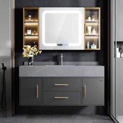 China Top Mounting Hardwood Bathroom Vanity unit 600mm With Mirror for sale